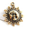 Antique gold celestial sun pendant