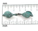 2pc Green patina large Shell charms 27mm