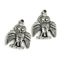 2pc Antique Silver Owl charms, thunderbird
