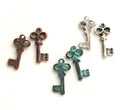 6pc Skeleton small key charms mix