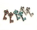 6pc Skeleton small key charms mix