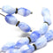 11x7mm White Blue oval Mixed color czech glass barrel beads - 20Pc