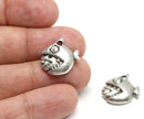 2pc Fish eat fish charms Antique Silver