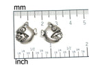 2pc Fish eat fish charms Antique Silver