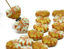 11x13mm Fall colors Maple leaf beads czech glass Green Orange leaf beads - 10Pc
