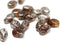 11x7mm Dark Brown czech glass oval beads Silver wash twist barrel beads - 20Pc