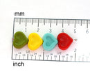 14mm White Heart beads, Czech glass Opaque White - 10pc