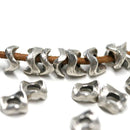 6mm Antique Silver square spacer beads 2mm hole Organic chunky 15pc