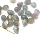 5x7mm Gray glass drops Mixed color small teardrop czech glass - 30pc