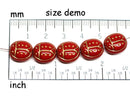 13mm Red ladybug Czech glass beads 6pc per color