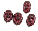 15x10mm Brown Glass Skull beads Halloween decor Czech glass beads - 4Pc