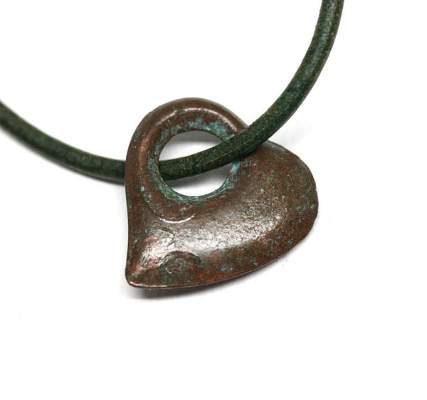Copper Heart pendant bead Large hole