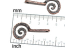 2pc Antique Copper Spiral hammered charms 42mm