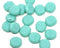 10x9mm Turquoise Green glass flat oval beads - 10Pc