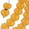 11x13mm Matte yellow czech glass leaf beads Maple leaves - 10Pc