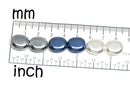 14x12mm Faux Pearl white large  Czech glass beads Flat oval - 6Pc