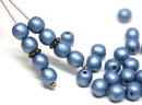 6mm Montana blue czech glass round druk beads 30Pc