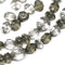 Grey glass beads mix Silver cathedral czech glass barrel beads Fire polished 20g