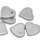 12pc Silver Ceramic heart beads