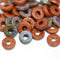 8mm Brown Purple ceramic rondelle beads mix, 25pc