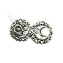 2pc Sun and Crescent Moon zodiac charms Antique silver