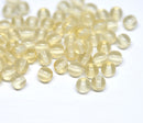 4mm Light Yellow czech glass round druk beads spacers - approx.90pc