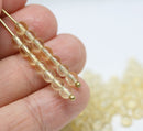 4mm Light Yellow czech glass round druk beads spacers - approx.90pc