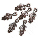 6Pc Antique copper small metal leaf charms