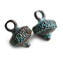 2pc Green patina Ornament drop charms