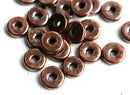 9mm Dark Copper Metalized rondelle ceramic beads 20pc