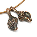 2pc Antique Copper cone shell charms
