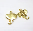 2pc Golden tone Elephant head charms