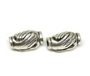 2pc Shaking hands antique silver beads, 3mm hole
