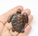 50mm Extra large Turtle pendant bead, Antique copper