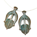 2pc arrow charms, Green patina Double sided design