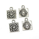 4pc Antique silver Hamsa hand charms, Healing hand