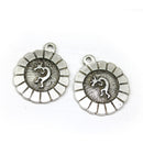 2pc Antique silver Kokopelli round jewelry charms