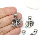 4pc Antique silver mermaid on anchor charms