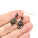 2pc Antique Copper cone shell charms