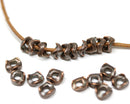6mm Organic chunky antique Copper rondelle beads 2mm hole 20pc