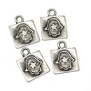 4pc Antique silver Hamsa hand charms, Healing hand