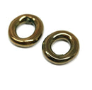 25mm Metallic bronze ceramic ring donut beads, 2pc