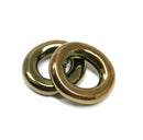 25mm Metallic bronze ceramic ring donut beads, 2pc