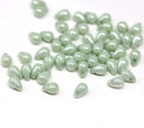 4x6mm Sage green teardrop beads 50Pc