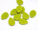 12x16mm Olive green side drilled leaf beads, Green glass leaves 10pc