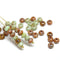 3x5mm Rustic light green brown Czech glass beads spacers - 40Pc
