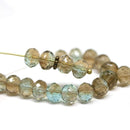 5x7mm Blue brown Czech glass rondelle beads spacers - 20pc