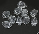 12x16mm Crystal clear side drilled leaf beads - 10pc - 3030