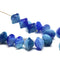 8x10mm Blue saucer czech glass beads, UFO shape - 25Pc