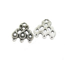 2pc Antique silver 3 loop connectors, Snake shape
